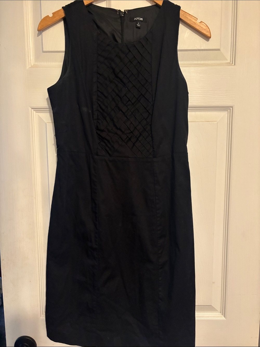 Apt. 9 Black Sleeveless Woven-Front Sheath Dress